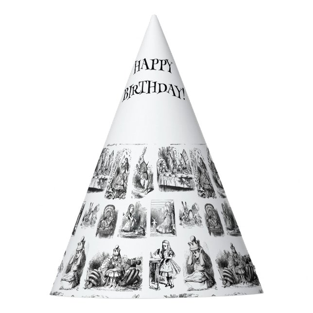 Alice's Adventures in Wonderland pattern Party Hat (Front)