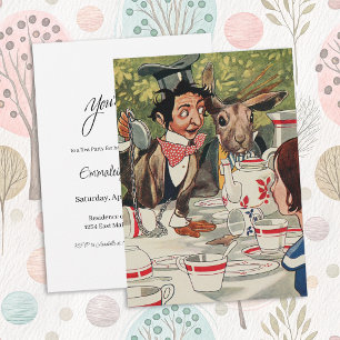 Alice's Adventures in Wonderland Tea Party Vintage Invitation