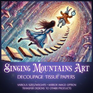 Alice's Enchanted Wonderland Descent Decoupage Tissue Paper