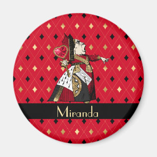 Alice's Queen of Hearts in Red Personalised Magnet