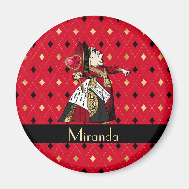 Alice's Queen of Hearts in Red Personalised  Magnet (Front)