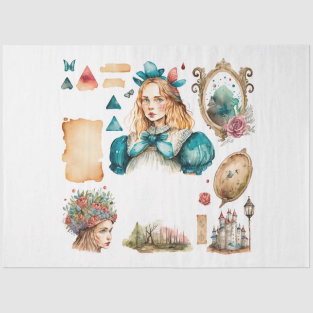 Alice's Tea Party Series Design 4 Tissue Paper (Front)