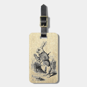 Alice's White Rabbit Illustration Luggage Tag