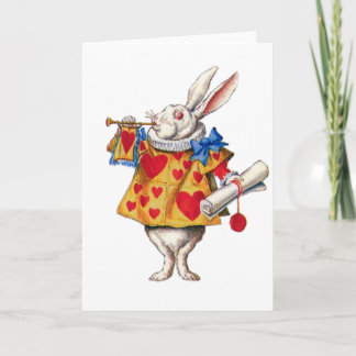 ALICE'S WHITE RABBIT IN WONDERLAND CARD
