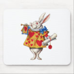 ALICE'S WHITE RABBIT IN WONDERLAND MOUSE PAD<br><div class="desc">The White Rabbit from Alice in Wonderland makes a celebrated appearance.  Charming!</div>