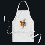 ALICE'S WHITE RABBIT IN WONDERLAND STANDARD APRON<br><div class="desc">The White Rabbit from Alice in Wonderland makes a celebrated appearance.  Charming!</div>
