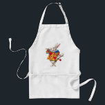 ALICE'S WHITE RABBIT IN WONDERLAND STANDARD APRON<br><div class="desc">The White Rabbit from Alice in Wonderland makes a celebrated appearance.  Charming!</div>