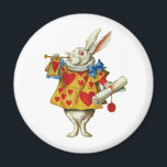 ALICE'S WHITE RABBIT MAGNET<br><div class="desc">Alice's Rabbit calls court to order in Wonderland. Perfectly charming image!</div>