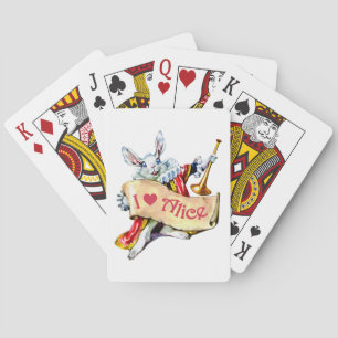 Alice's White Rabbit says, "I love Alice" Playing Cards