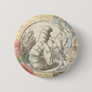 Alice's Wonderland Caterpillar: Original Tenniel 6 Cm Round Badge