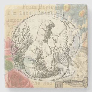 Alice's Wonderland Caterpillar: Original Tenniel  Stone Coaster