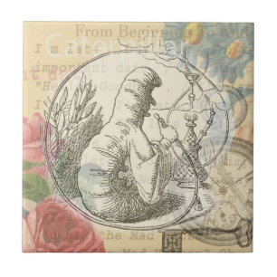 Alice's Wonderland Caterpillar: Original Tenniel  Tile