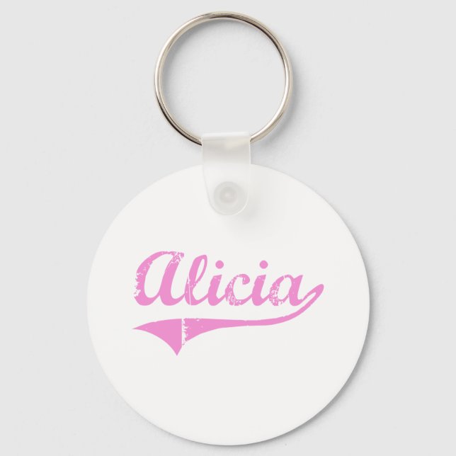 Alicia Classic Style Name Key Ring (Front)
