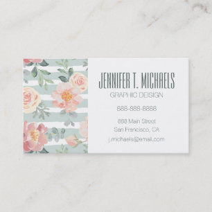 Alicia Rose Stripe Pattern Business Card