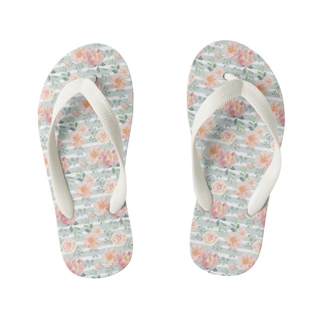 Alicia Rose Stripe Pattern Kid's Jandals (Footbed)