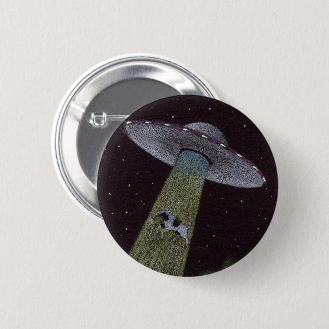 Alien Abduction 6 Cm Round Badge (Front & Back)
