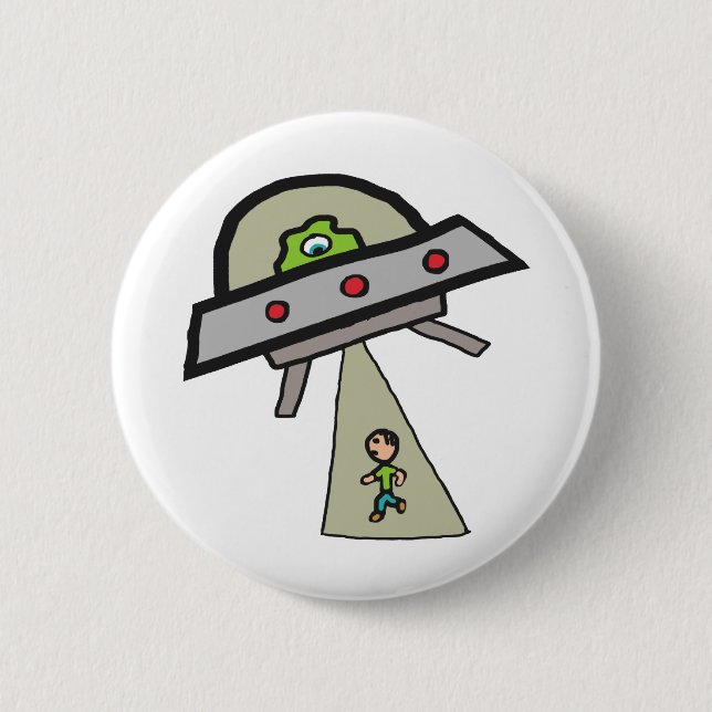 Alien Abduction 6 Cm Round Badge (Front)