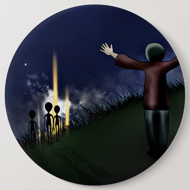 Alien Abduction 6 Cm Round Badge (Front)