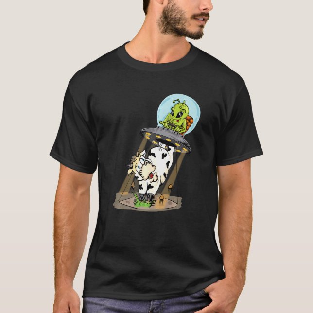 Alien Abduction Cow T-Shirt (Front)