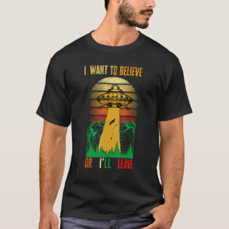 Alien Abduction Fishing Man In The Space I Want Be T-Shirt