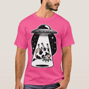 Alien Abduction Flying Saucer Abducted Cow Space H T-Shirt