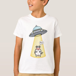 Alien Abduction Funny Cow Kids T-Shirt
