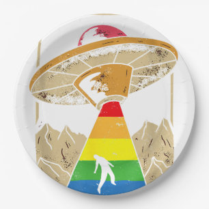 Alien Abduction Gay Pride Gaylien Lgbt  Paper Plate