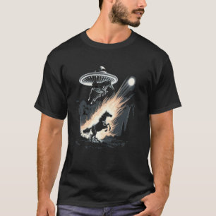 Alien Abduction Horse UFO Spaceship Extraterrestri T-Shirt