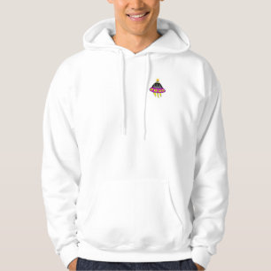 Alien Abduction Men's White Zip Hoodie