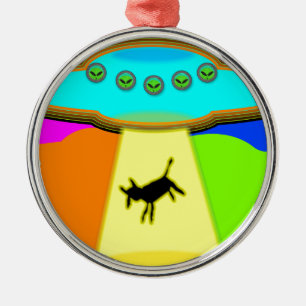 Alien Abduction Metal Tree Decoration