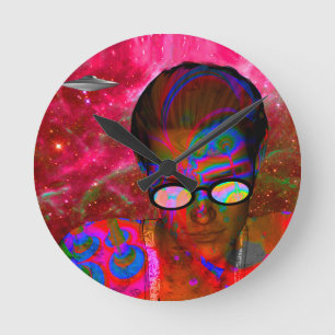 Alien Abduction Round Clock