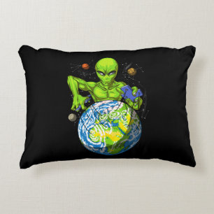Alien Abduction Space Planet UFO Conspiracy Decorative Cushion