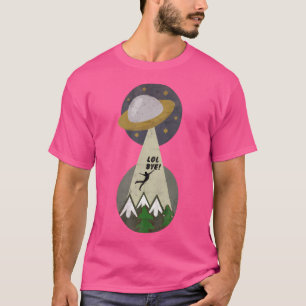 Alien Abduction Spaceship Funny Distressed Design T-Shirt