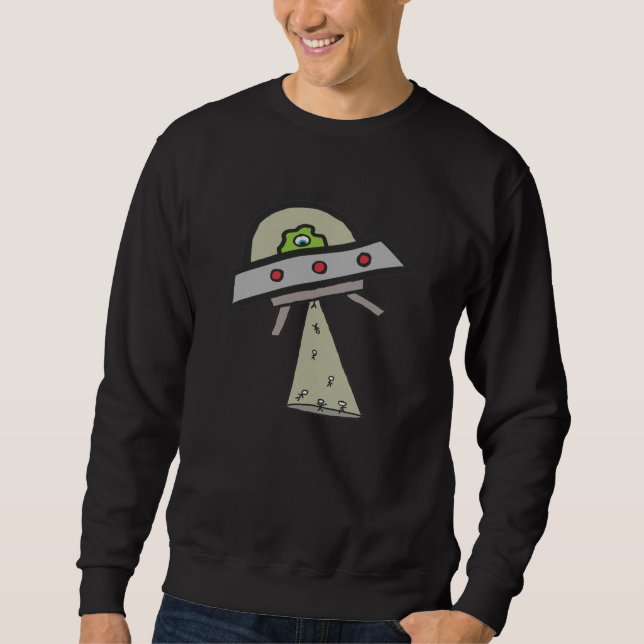 Alien Abduction UFO Flying Saucer Sweatshirt (Front)
