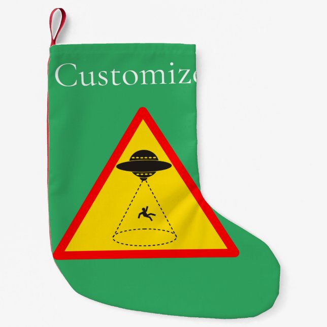 Alien Abduction UFO Thunder_Cove Small Christmas Stocking (Front)