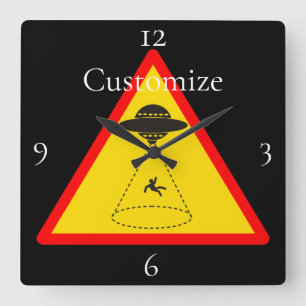 Alien Abduction UFO Thunder_Cove Square Wall Clock