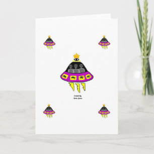 Alien Abduction Vertical Greeting Card