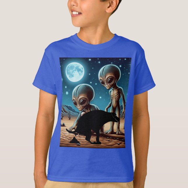 Alien Adventure Pooping Dog T-Shirt (Front)