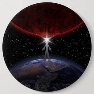 Alien Among The Planets 6 Cm Round Badge