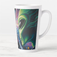 Alien and Astronaut in Space 