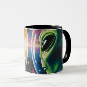 Alien and Astronaut in Space Mug