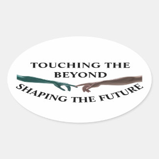 Alien and Human Oval Sticker