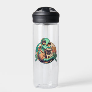 Alien and Pug Water Bottle
