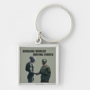Alien and Soldier Key Ring