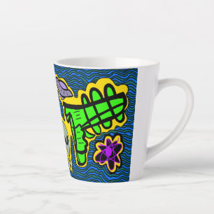 alien and space gun  latte mug