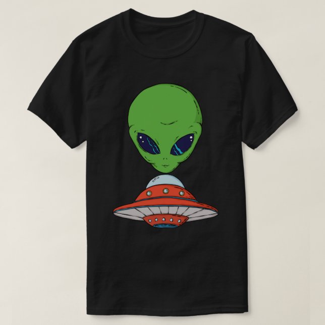 Alien and Spaceship T-Shirt (Design Front)