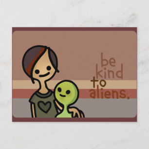alien announcements. postcard