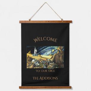 Alien Archaeology Welcome  Hanging Tapestry