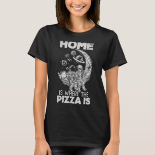 Alien Astronaut Eating Pizza In The Cosmos Pizza T-Shirt