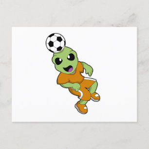 Alien at Soccer Sports Postcard